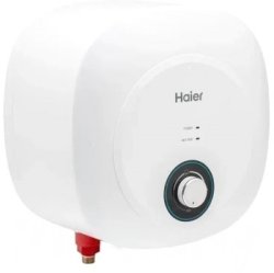 Накопительный электрический водонагреватель Haier ES15V-MQ1 над раковиной